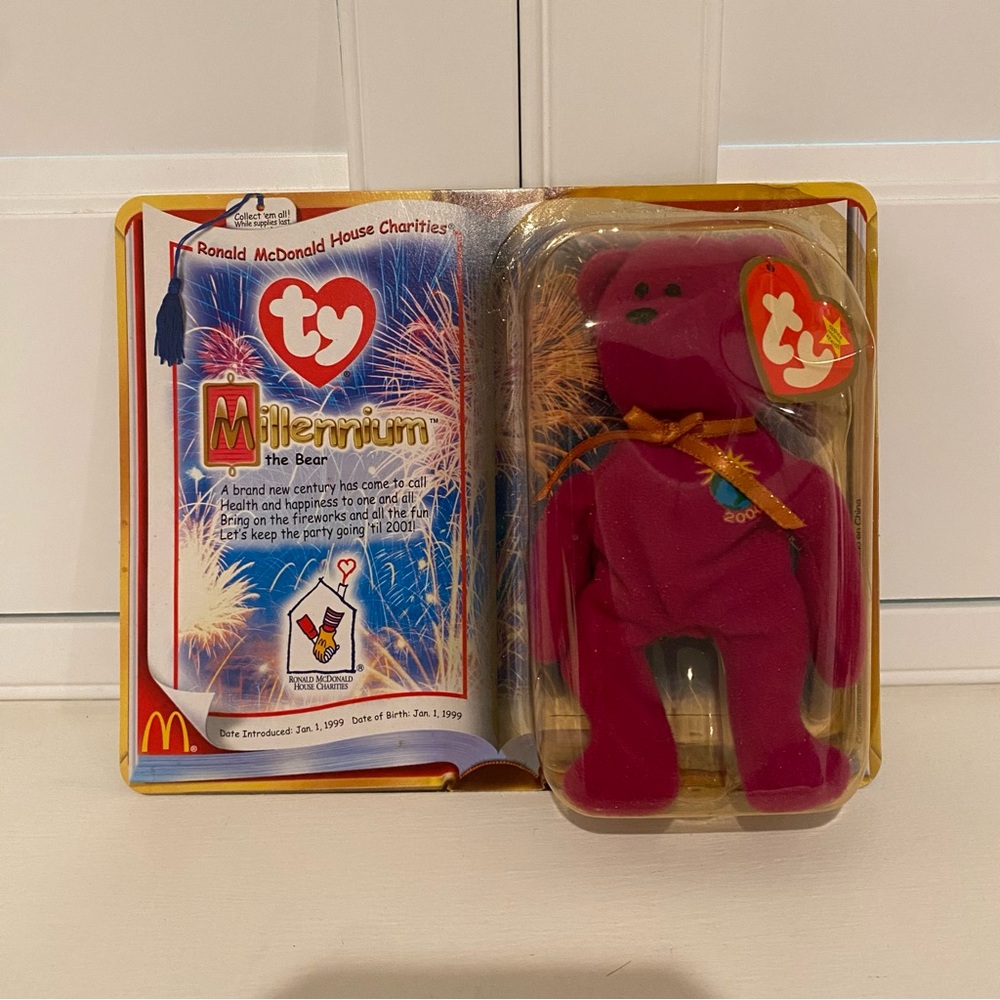 NIB Ty Millennium The Bear - RMHC Vibrant Pink Plush